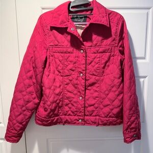 Women's Red Quilted Puffer Jacket